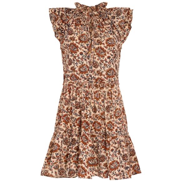Anna Cate Aimee Mini Dress Block Print Ruffle Flutter Sleeve Tuckernuck L - Picture 7 of 9